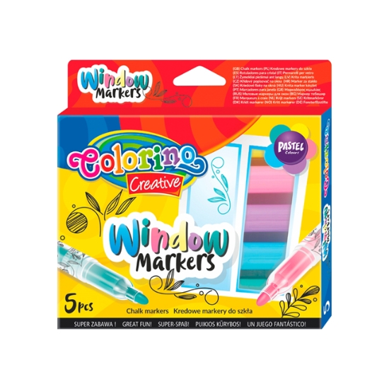 Obrázek Popisovač křídový na sklo Colorino / 5 ks